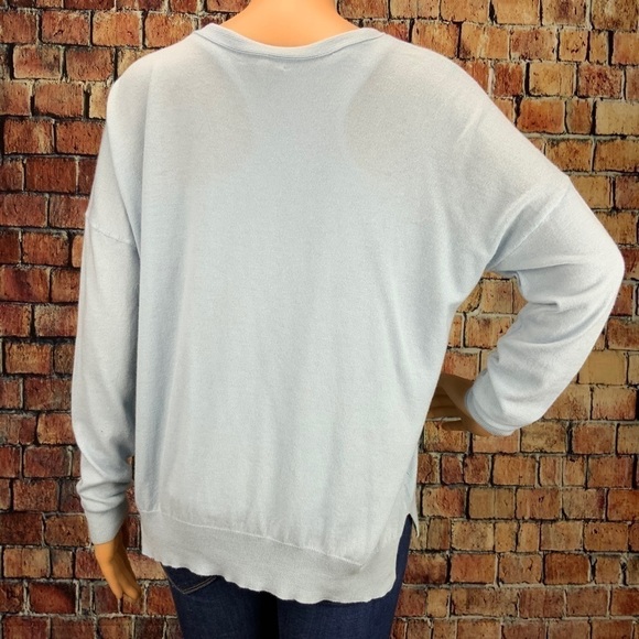 JOIE Crew Neck Knit Sweater in Baby Blue Size Medium - Picture 6 of 8
